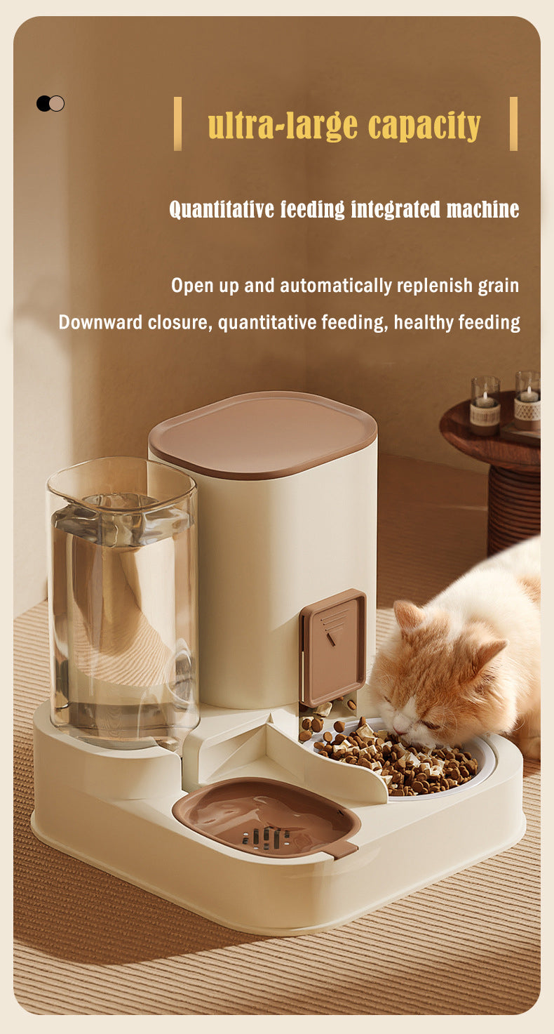 Automatic cat feeder and water fountain combo