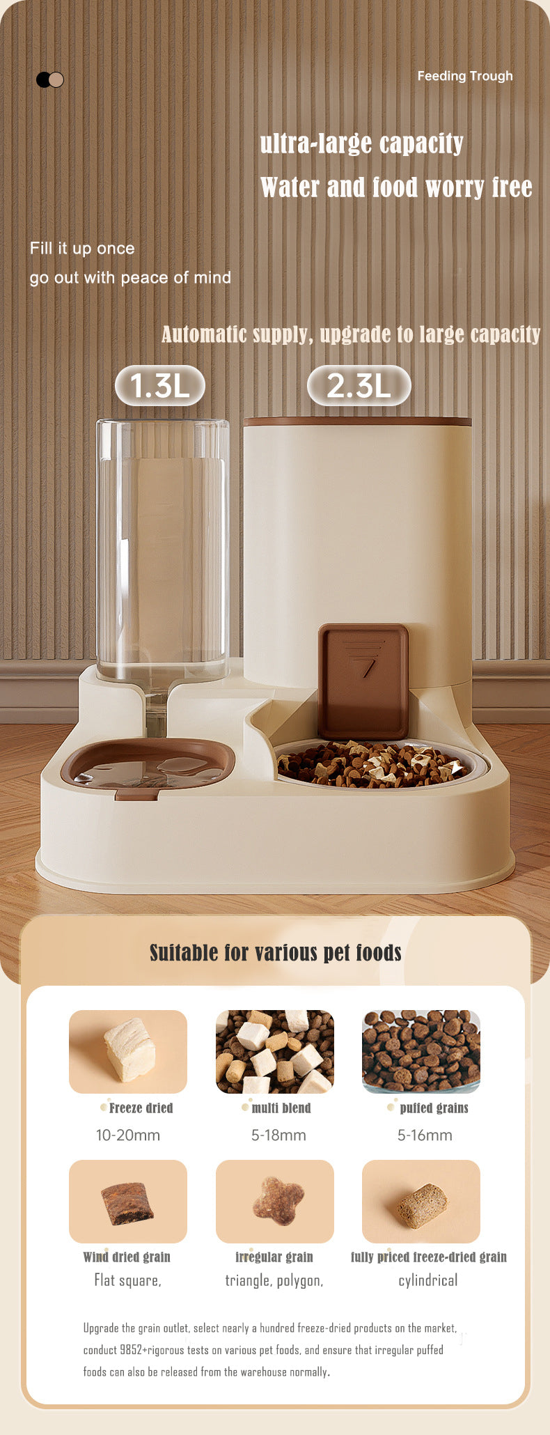 Automatic cat feeder and water fountain combo