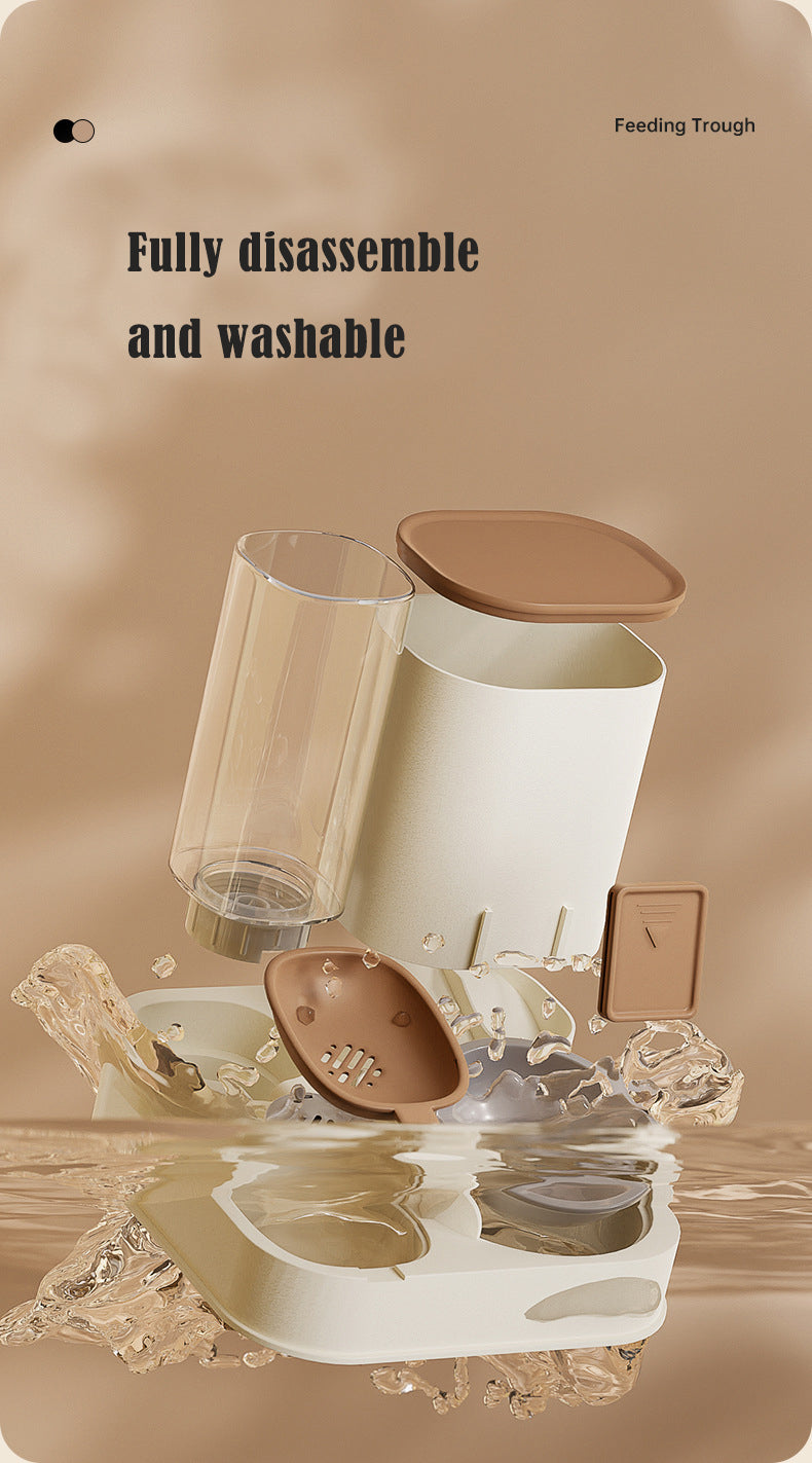 Automatic cat feeder and water fountain combo