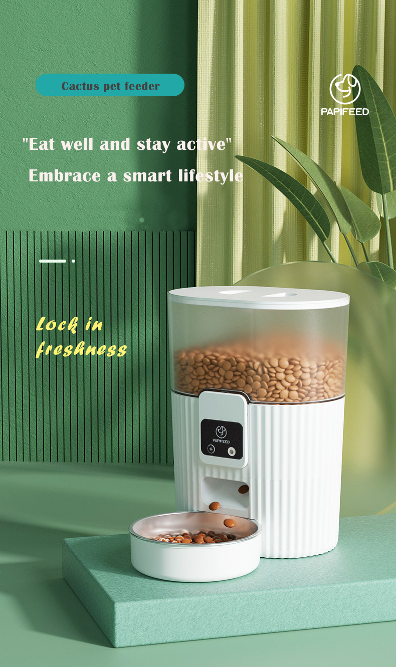 Cactus Smart Automatic Pet Feeder - Stylish &amp; Reliable Pet Dining Solution